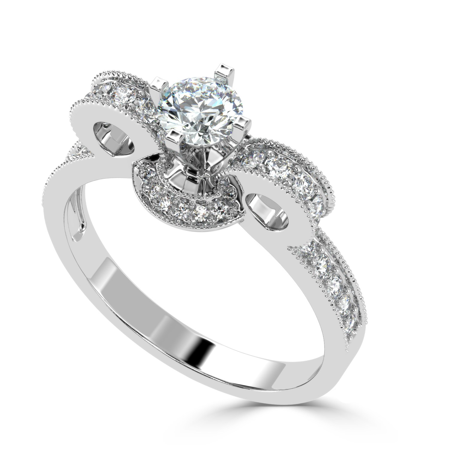 Buy 0.68Ct Vintage Halo Natural Diamond Ring | SolitaireKart